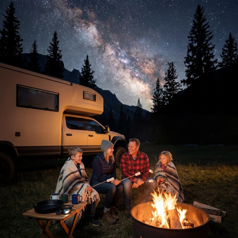 Family camping with Wilderness RV Mattress