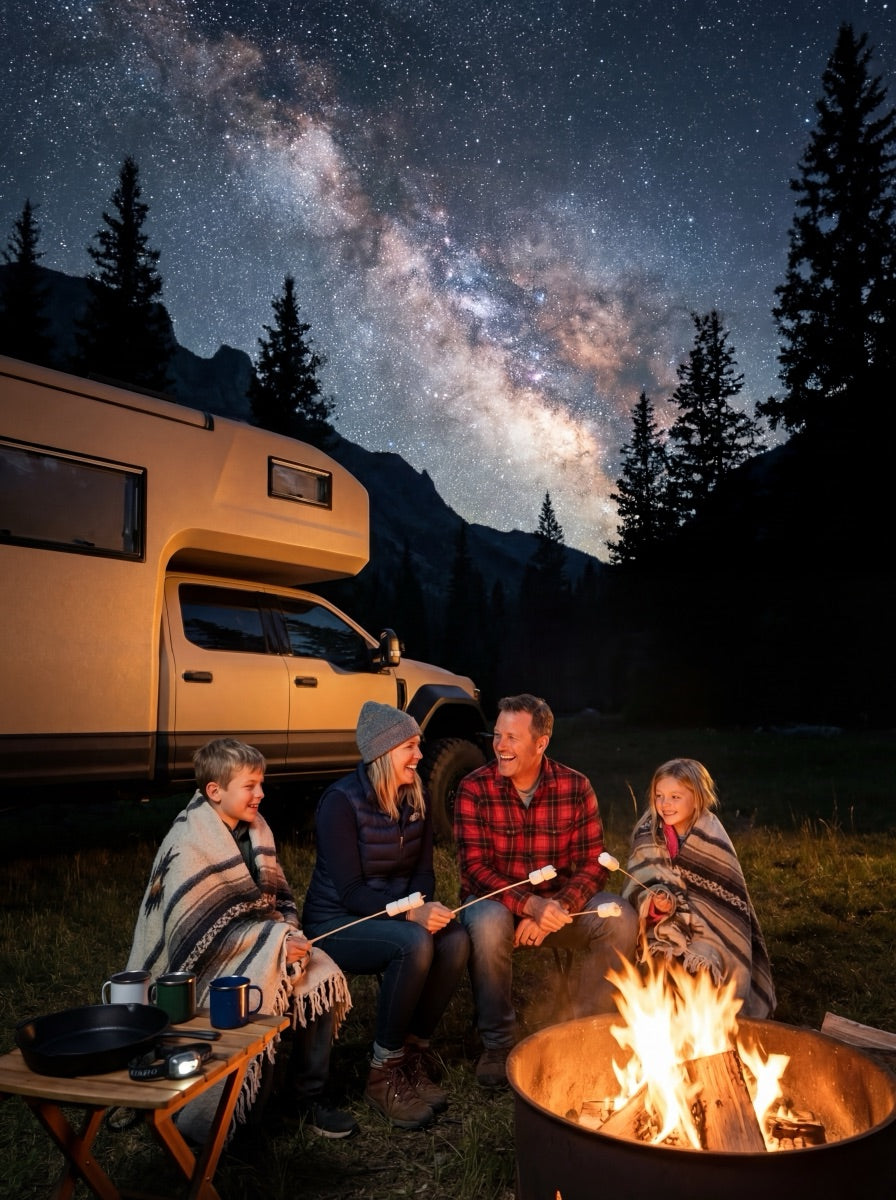 Family camping with Wilderness RV Mattress